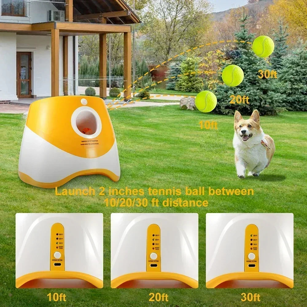 Smart Dog Ball Launcher Adjustable Distance, Indoor/Outdoor Play