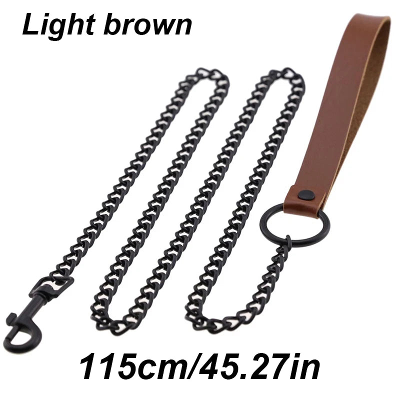 115cm Chew-Proof Metal Training Heavy Duty Chain Dog Leash