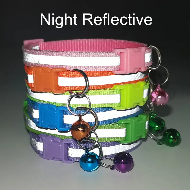 Safety Breakaway Buckle and Bell Reflective Cat Collar