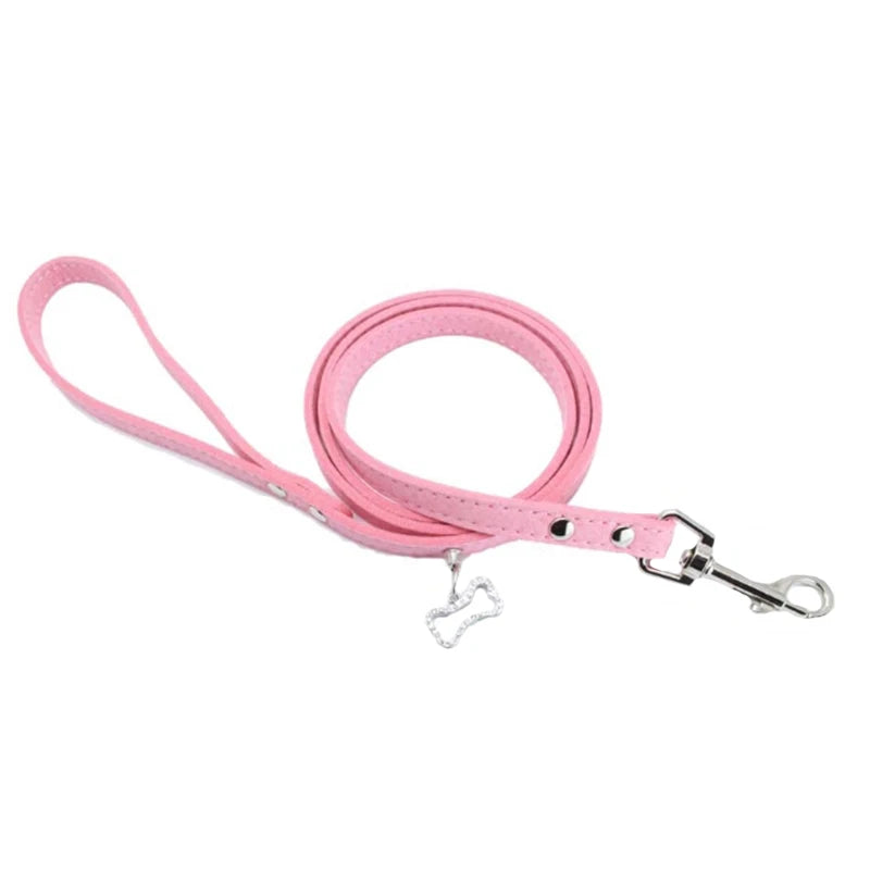 Soft Suede Leather Pet Harness Adjustable Chest Belt for Small Dogs