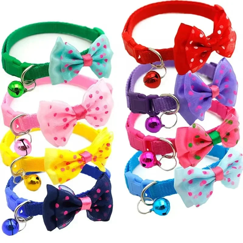 Adjustable Pet Collar with Cute Bow & Bell