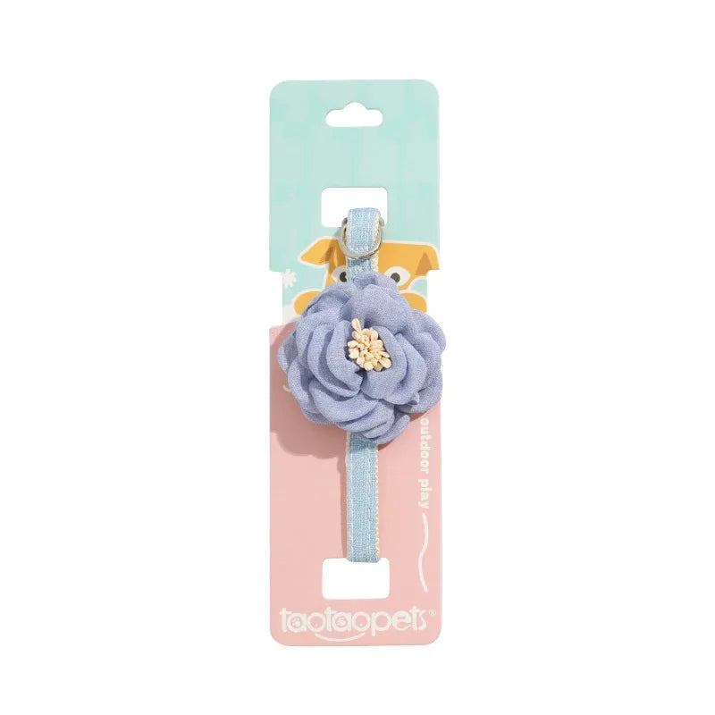 Adjustable Cat & Puppy Collar with Cute Bow and Flower