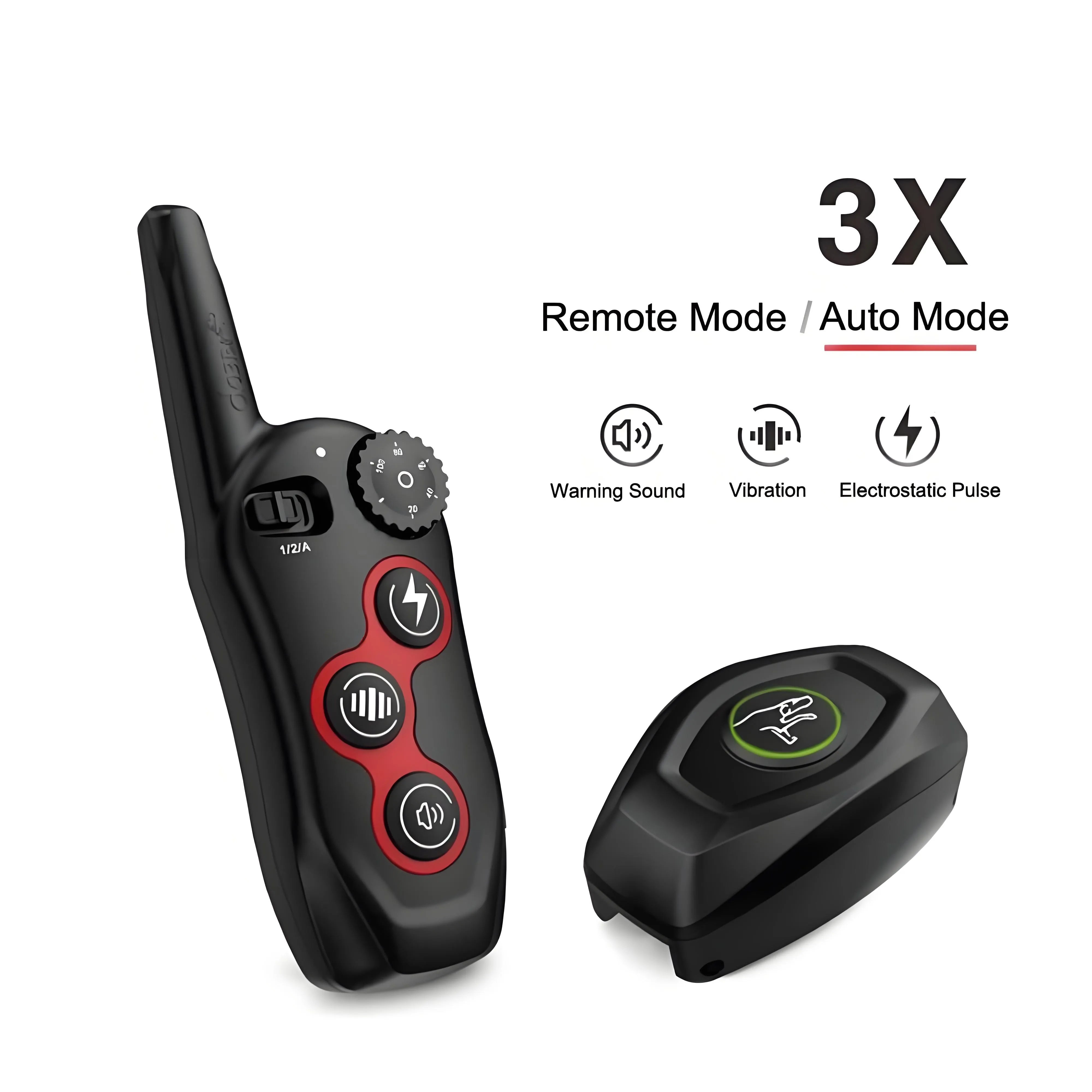 2-in-1 Dog Training Collar Auto Bark Stopper with 500m Remote, Waterproof