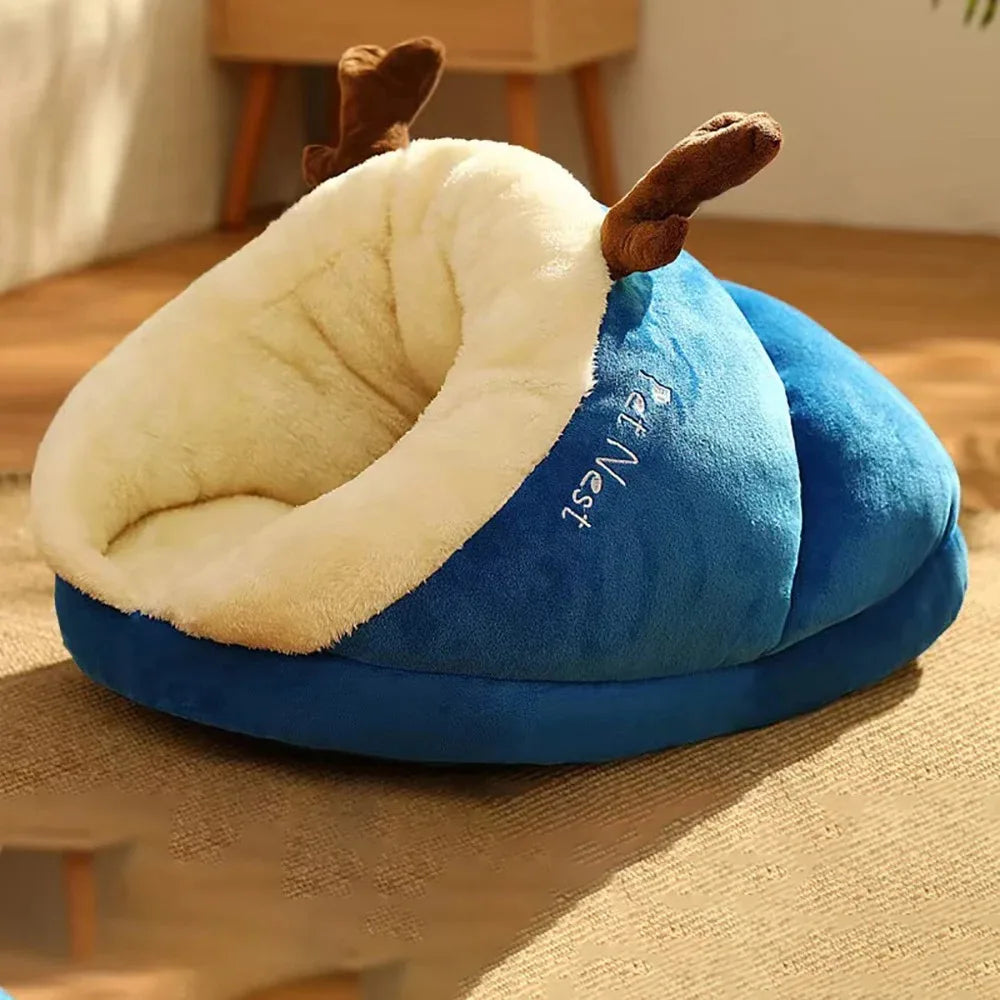 Cozy Slipper-Style Warm, Foldable & Washable House Pet Bed