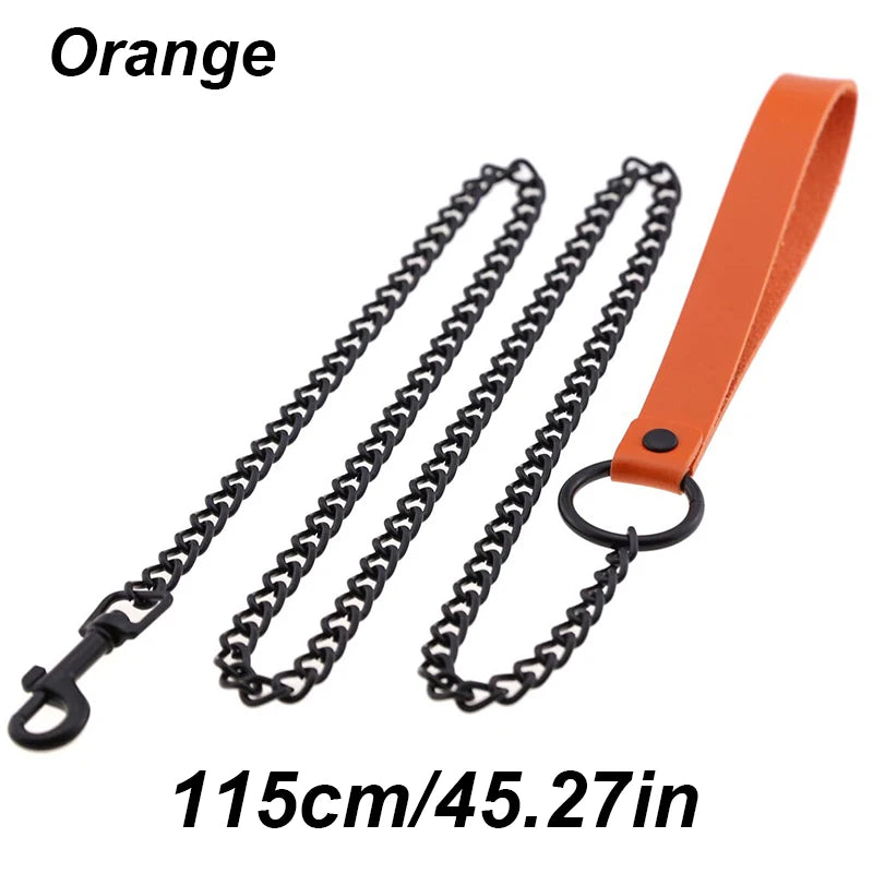 115cm Chew-Proof Metal Training Heavy Duty Chain Dog Leash