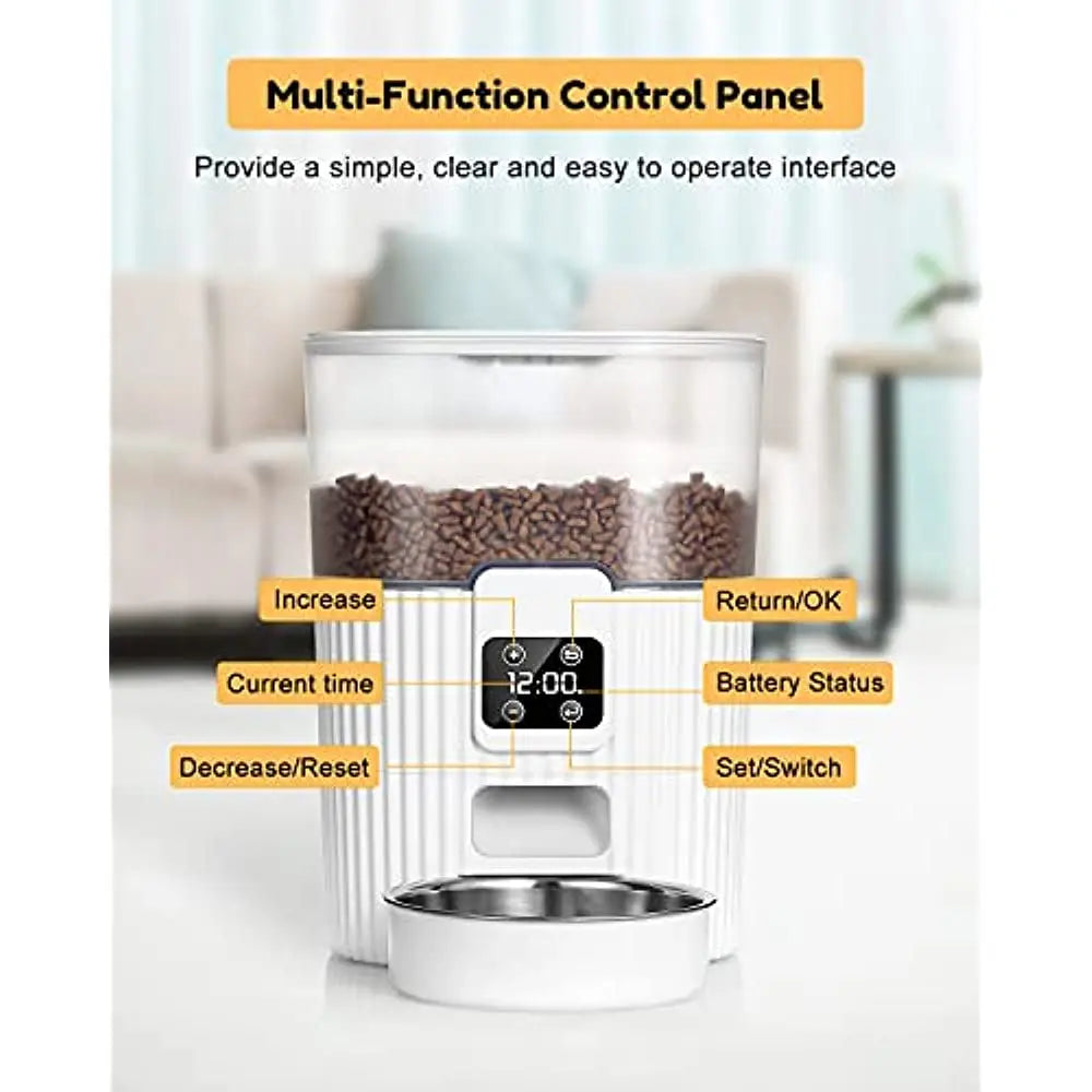 Smart Automatic Pet Feeder Timer, Stainless Steel for Cats & Dogs