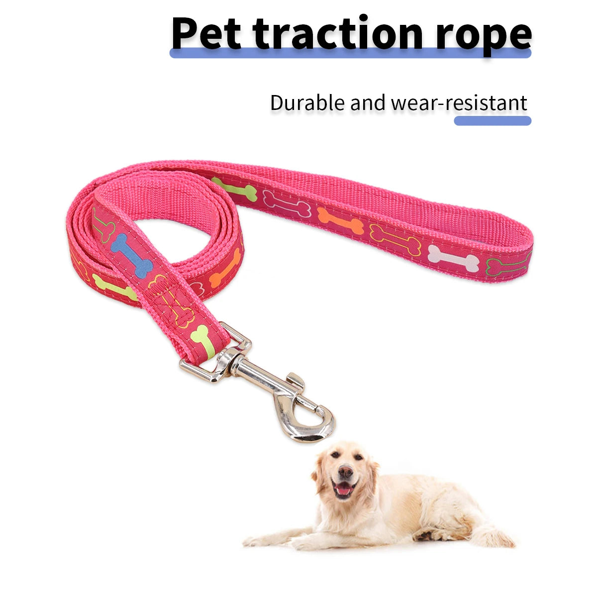 Durable Outdoor Walking Cartoon Bone Dog Leash