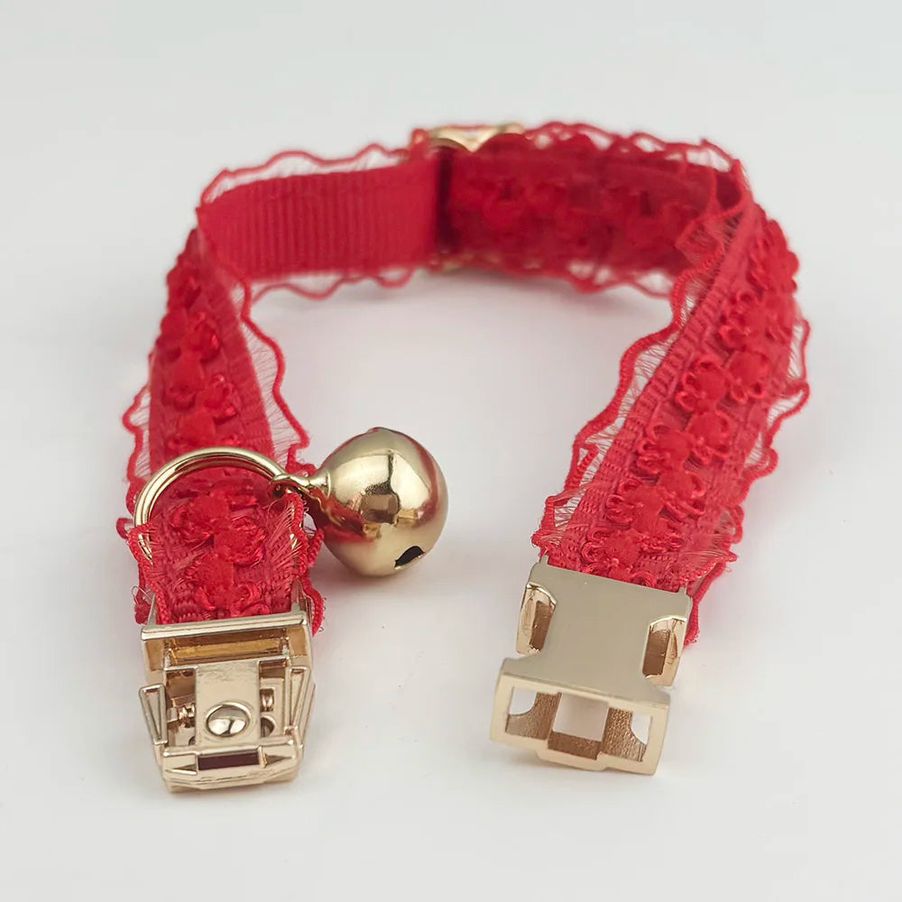 Adjustable Soft Personalized Lace Pet Collar