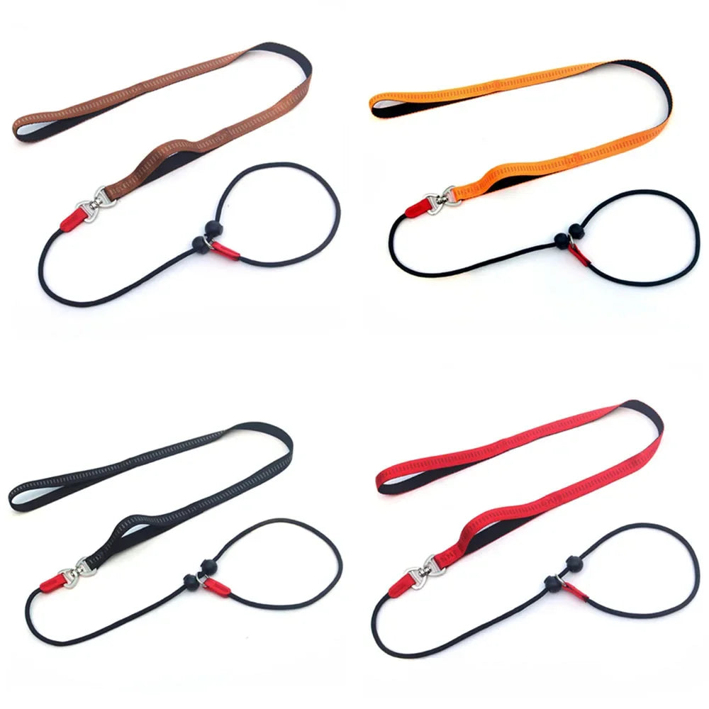 150cm Adjustable Reflective Nylon Slip Lead with P Chain Collar Leash