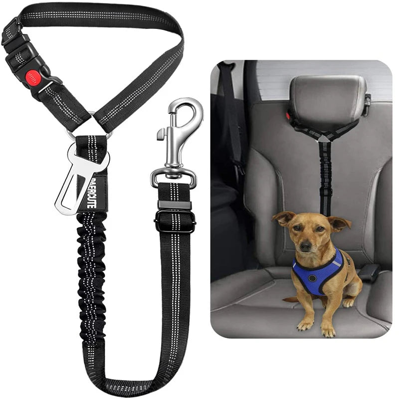 2-in-1 Adjustable Dog Harness Leash & Car Seat Belt