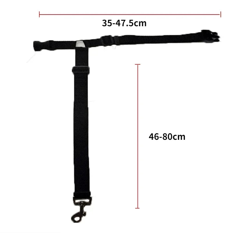 2-in-1 Adjustable Solid Color Nylon Safety Pet Car Seat Belt & Leash