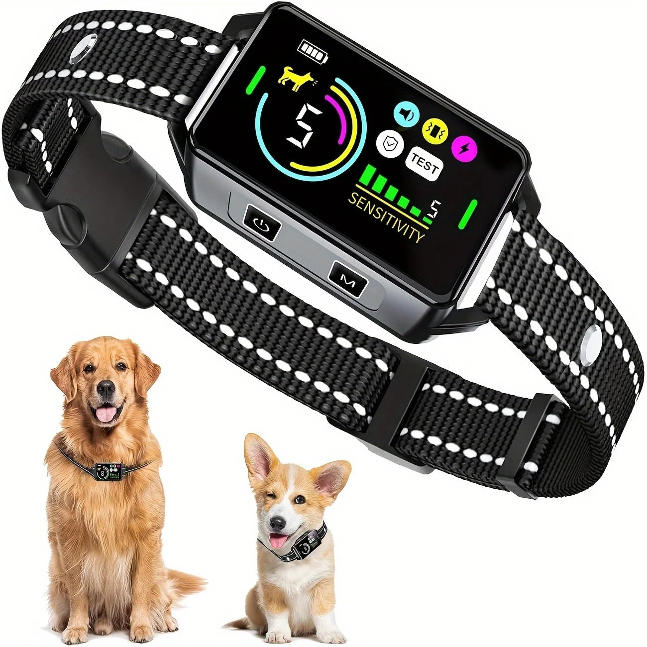 Smart Anti-Bark Collar Vibration & Optional Shock, Rechargeable