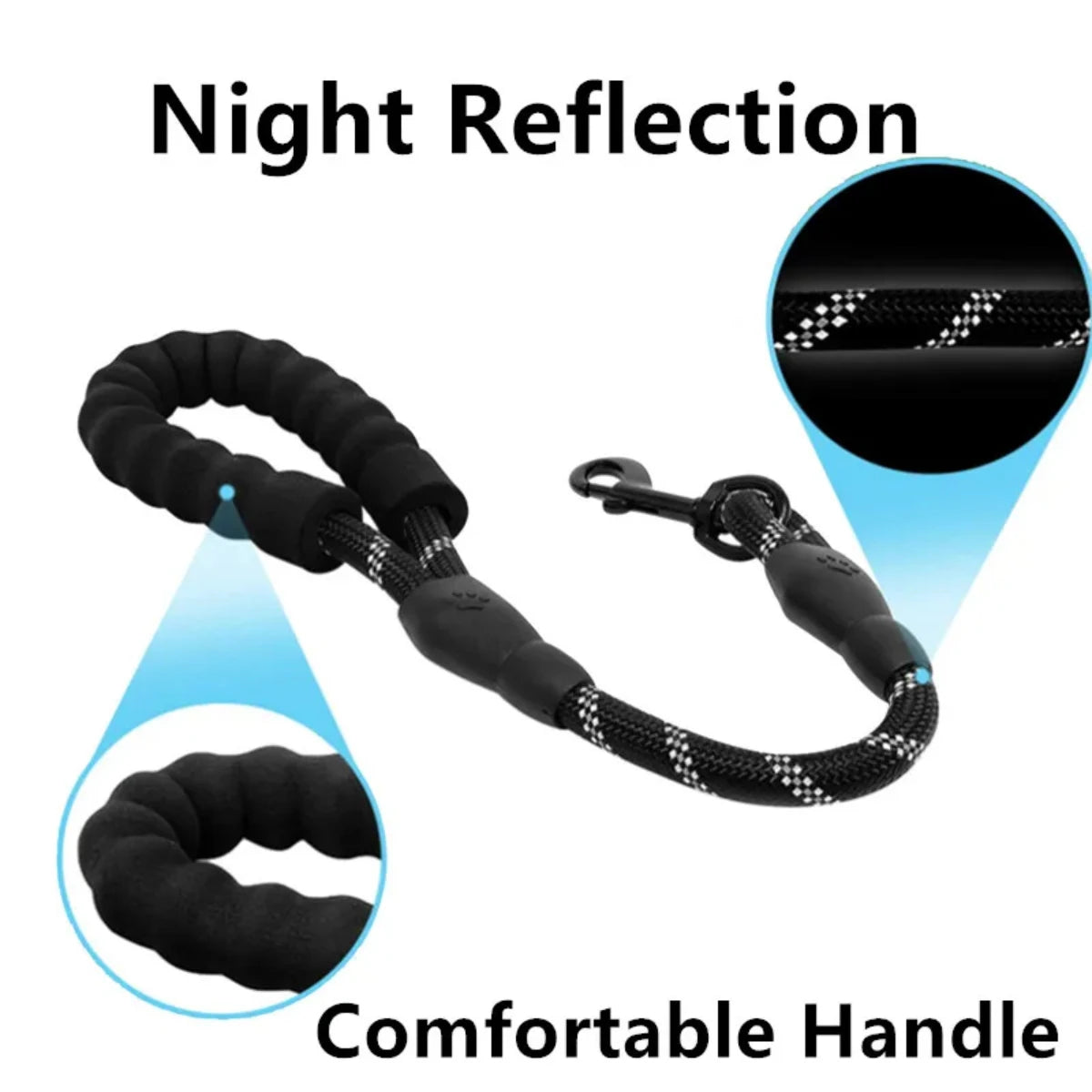 Heavy-Duty Control Lead Short Reflective Dog Leash