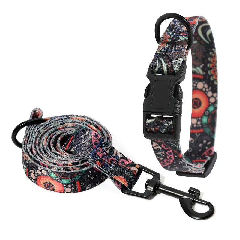 Adjustable Pet Walking Bohemian Style Dog & Cat Collar