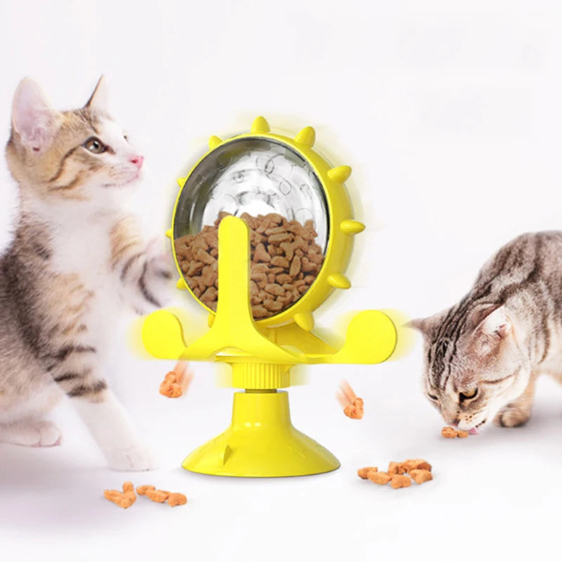 Interactive Cat Feeding Windmill Toy Food Dispenser & IQ Trainer