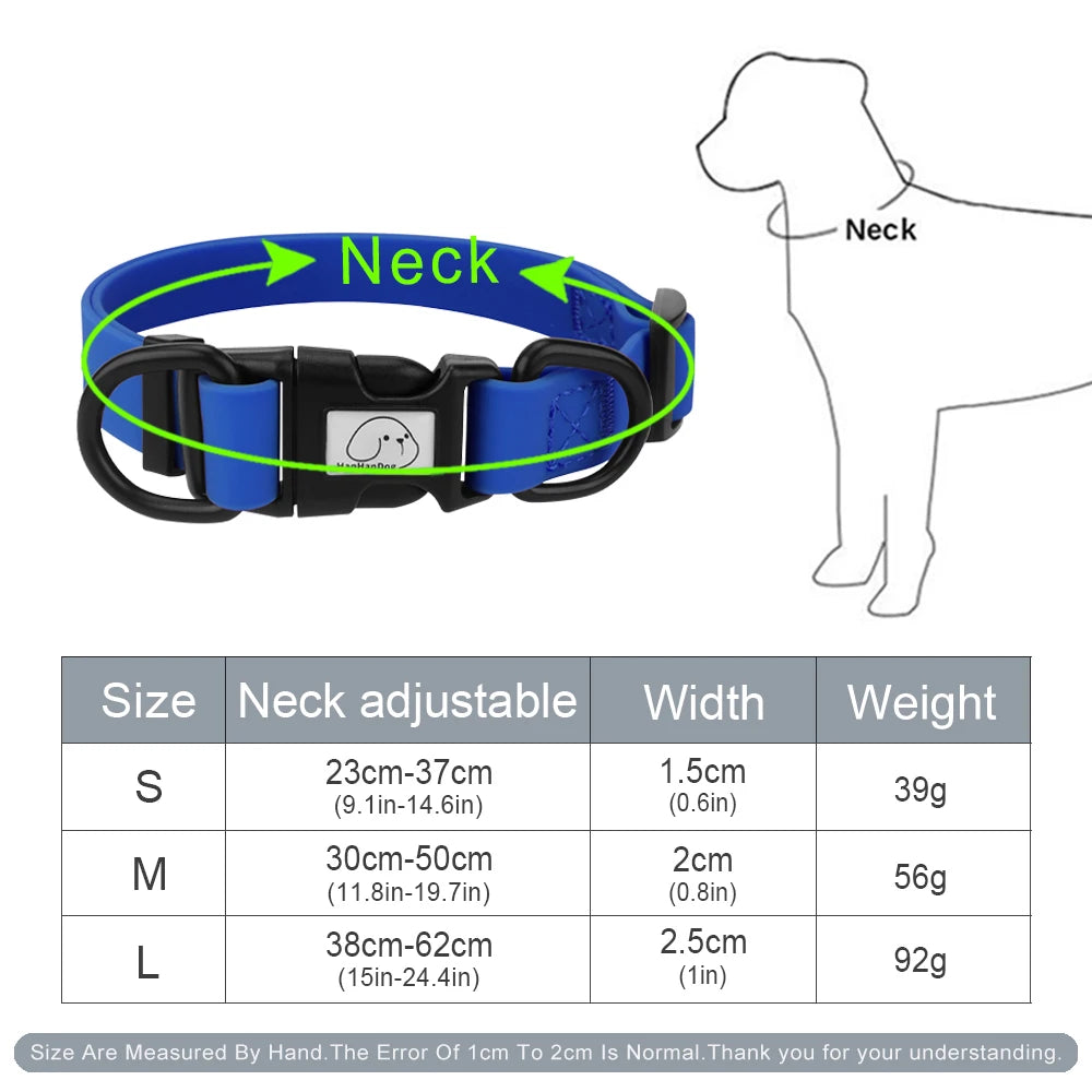 Adjustable PVC Waterproof Dog Collar
