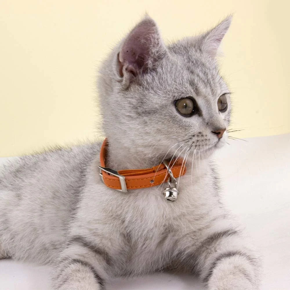 Adjustable Safety Anti-Suffocation Necklace Soft PU Leather Cat Collar