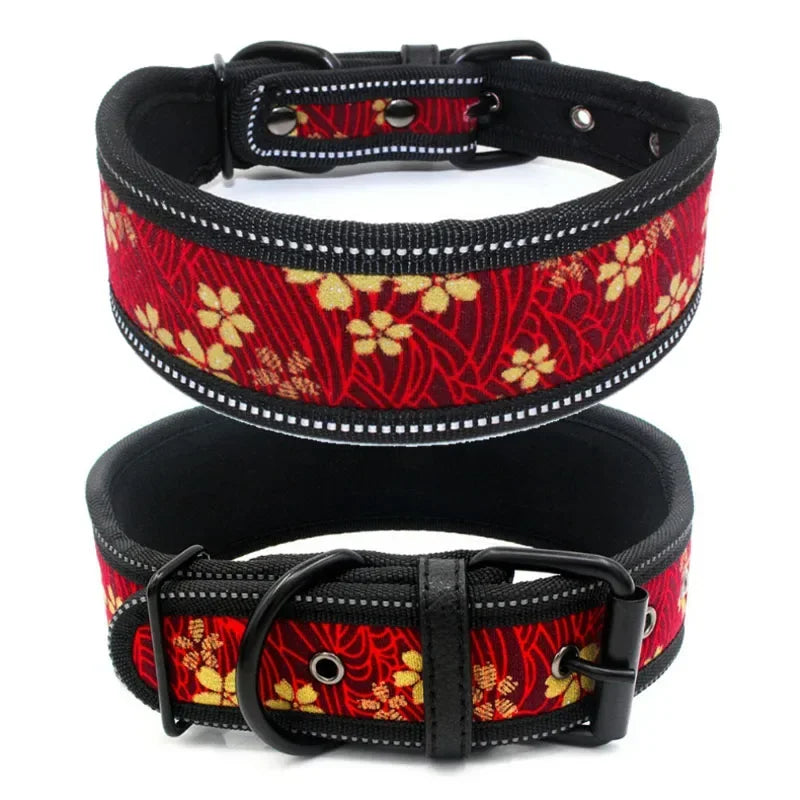 Adjustable Reflective Neoprene Padded Dog Collar