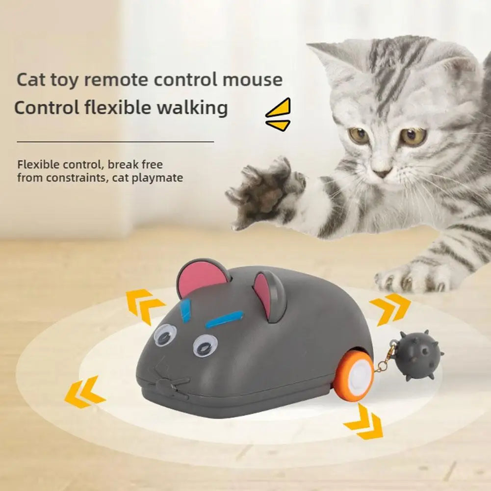 Electric Remote Control Mouse Interactive Cat Teasing Toy for Indoor Play