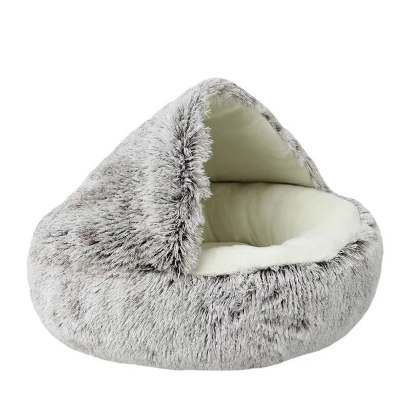Warm Sleeping Soft Plush Round Pet Bed with Cover