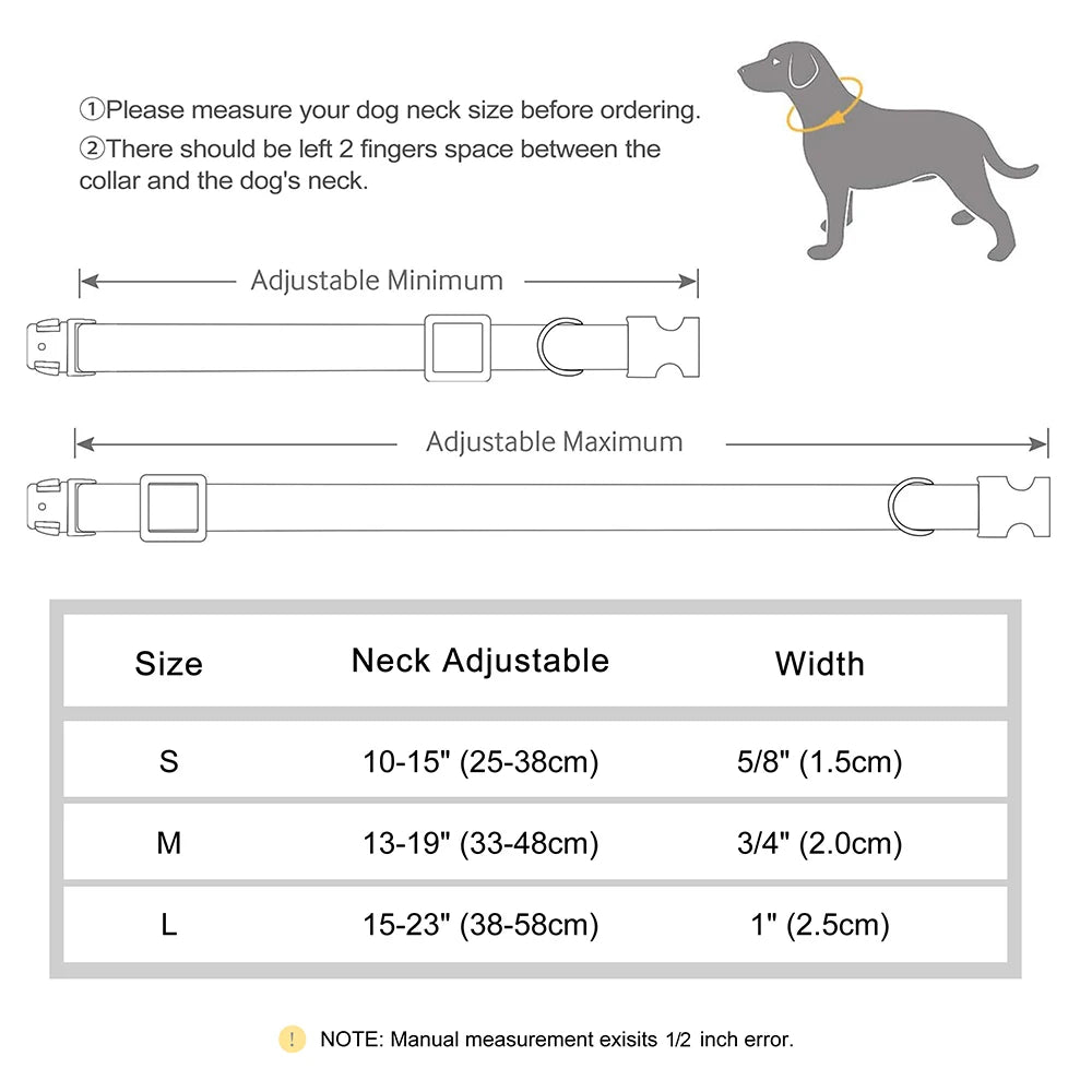 Engraved Pet ID Tag Customized PU Leather Dog Collar