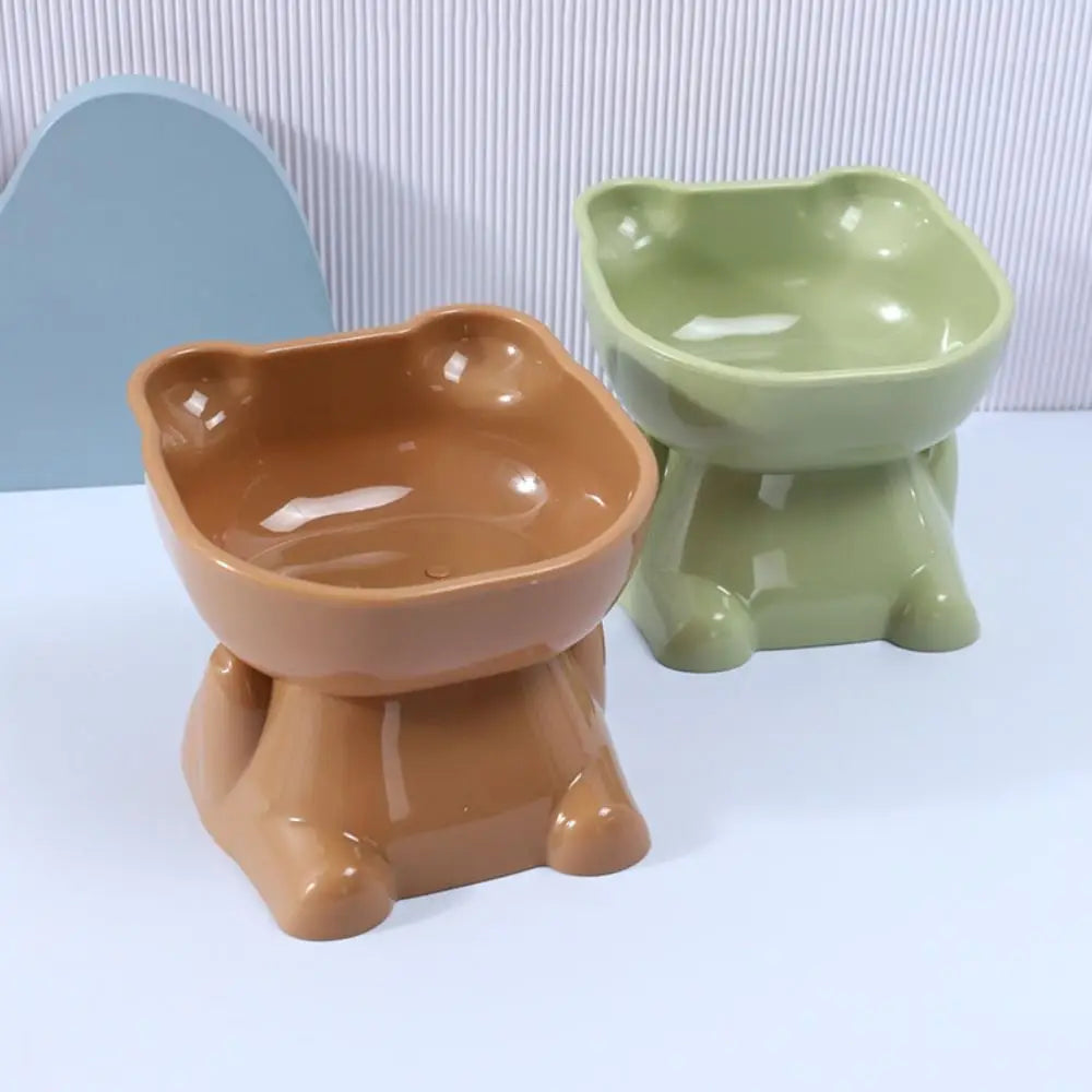 Cute Cat Bowl with High Feet Cervical Spine Protection for Pets