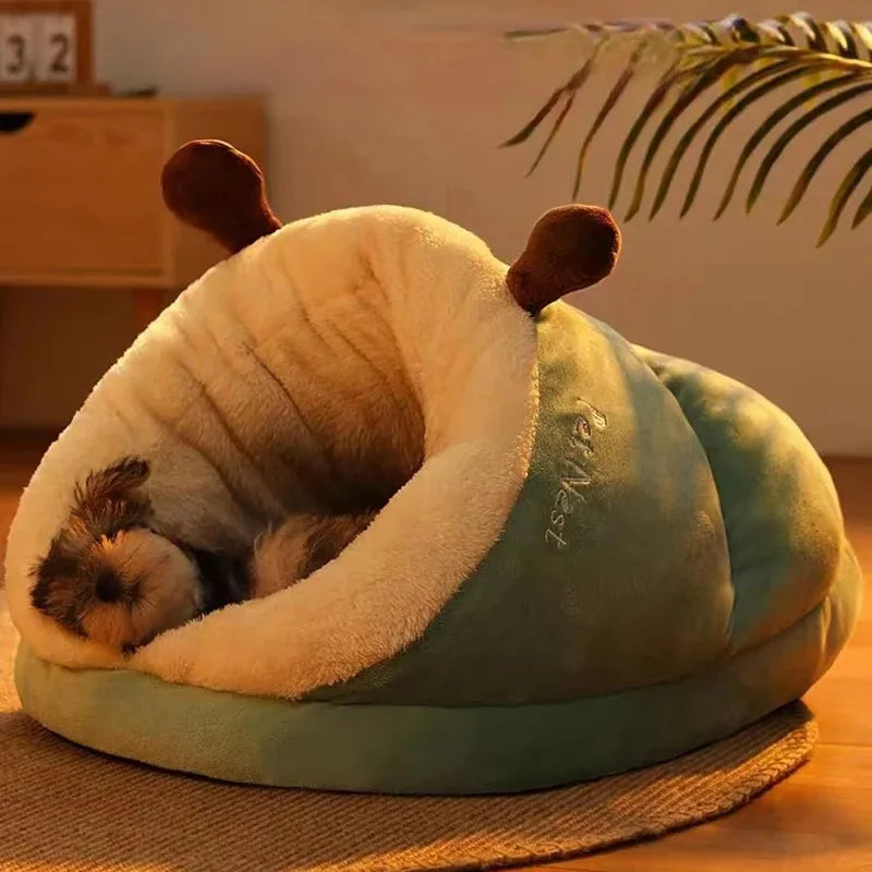 Cozy Slipper-Style Warm, Foldable & Washable House Pet Bed