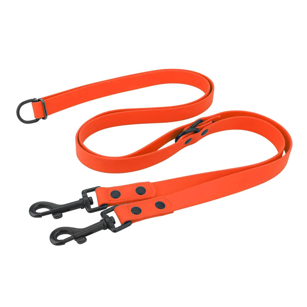 Cross-Body Double-Headed Waterproof PVC Dog Leash