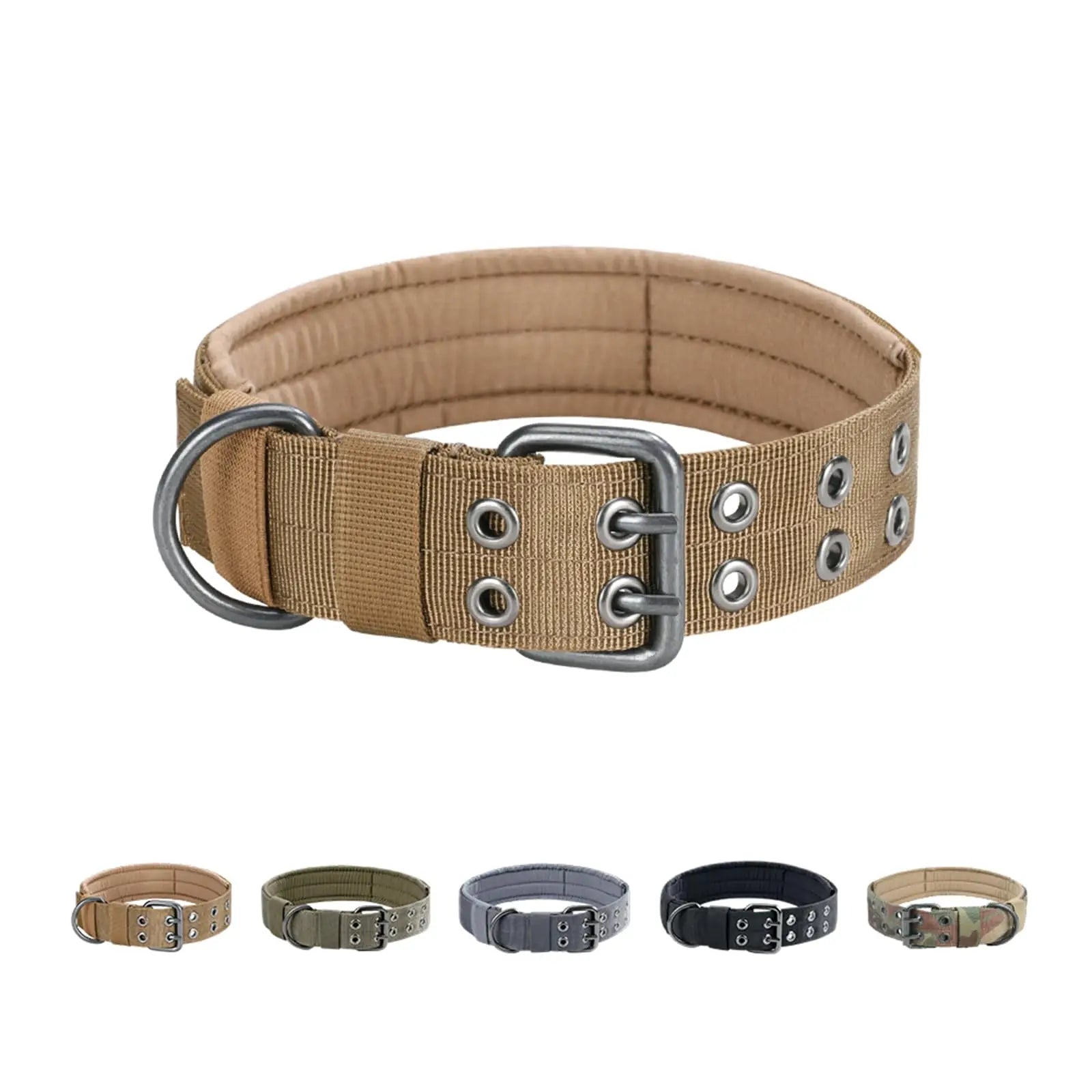 Adjustable Tactical Dog Collar with Double Buckle