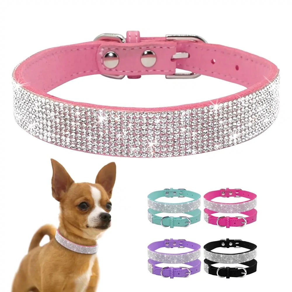 Luxury Rhinestone Dog Collar and Leash Set