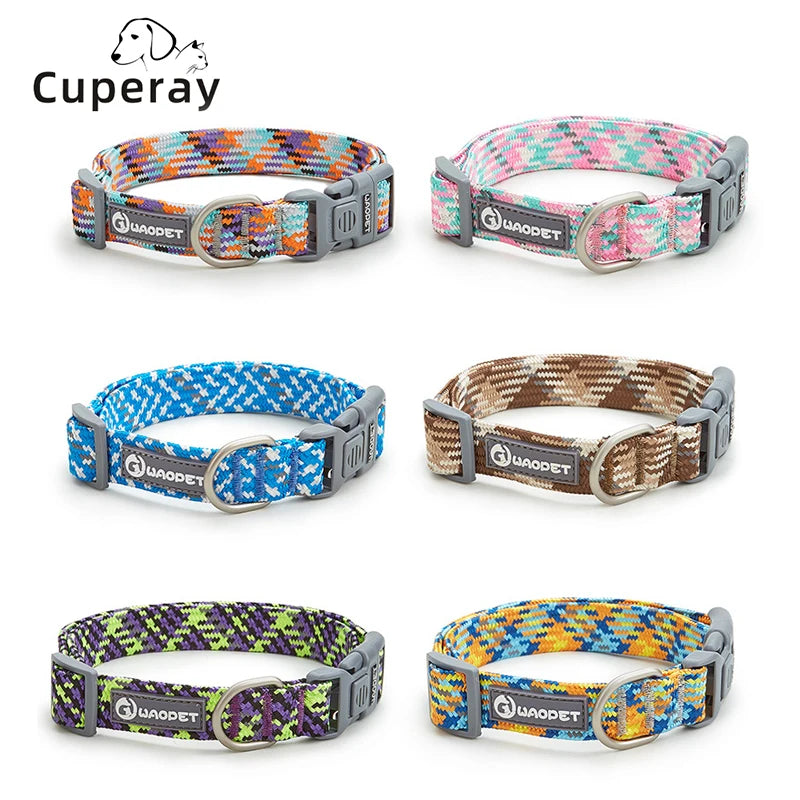 Adjustable with Metal & Quick-Release Buckle Reflective Nylon Dog Collar