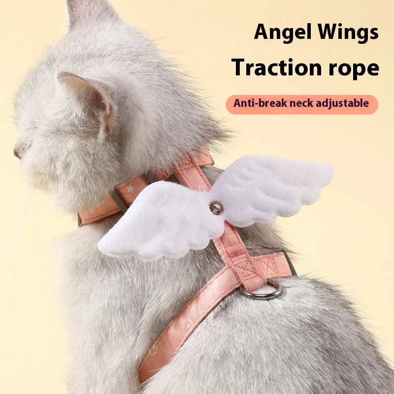 Adjustable Gradient Color Cat Leash and Harness Set