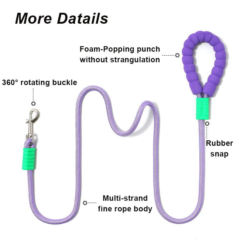 Reinforced 150cm Escape-Proof Dog Leash with Soft Padded Handle