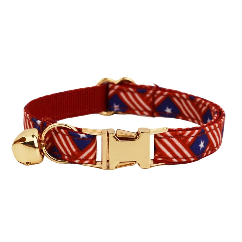 Personalized Adjustable Cat Collar with Bowknot & Bell