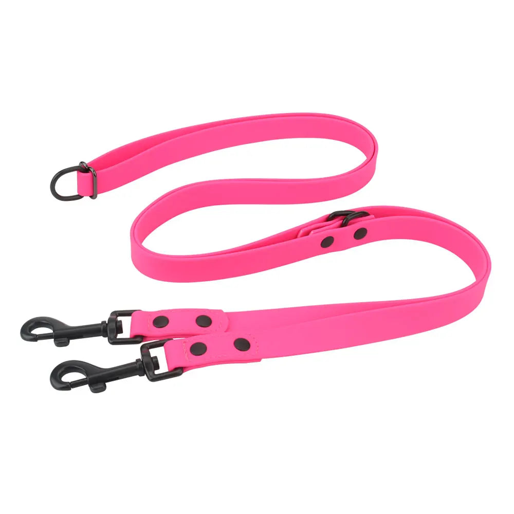 Cross-Body Double-Headed Waterproof PVC Dog Leash