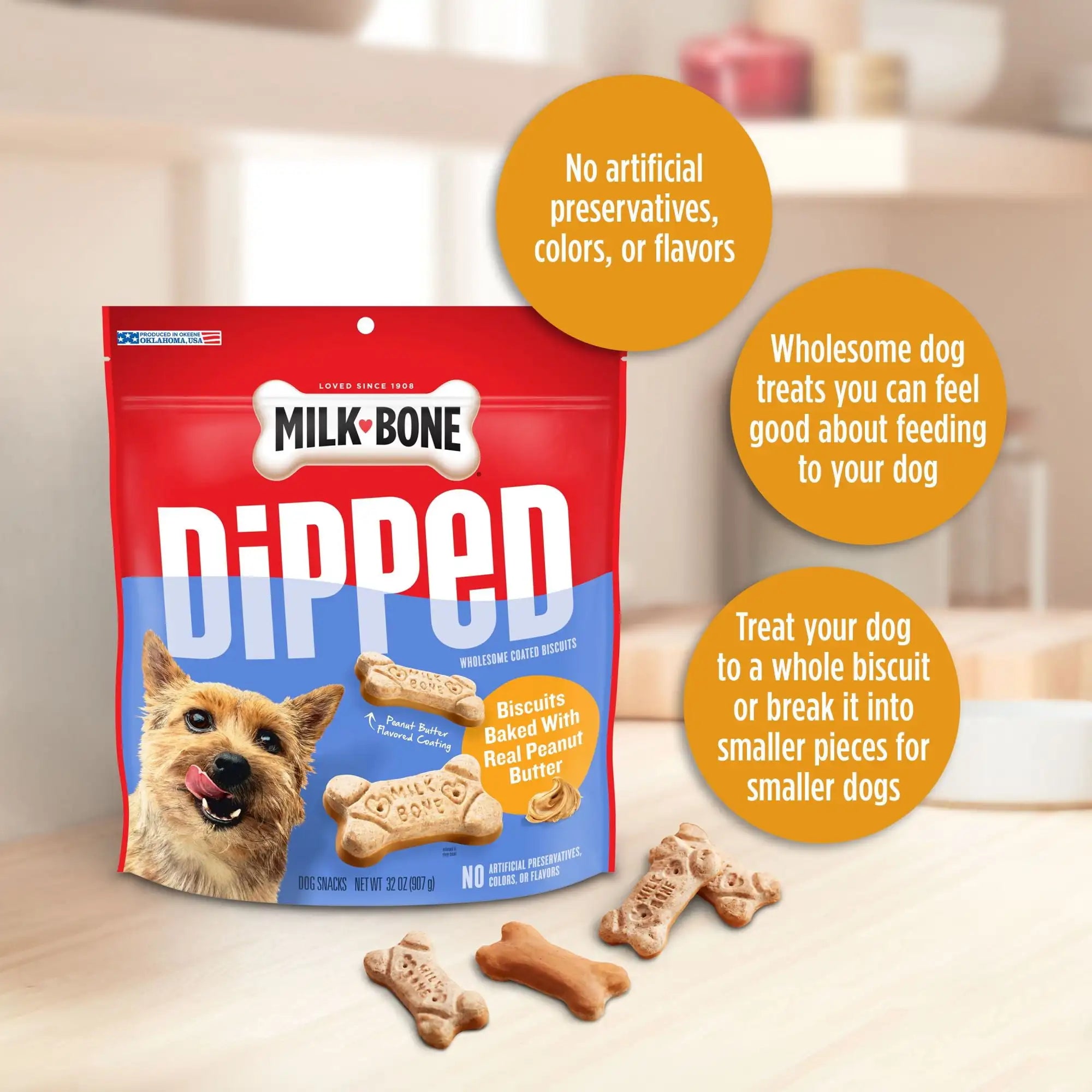 Dipped Dog Biscuits Baked With Real Peanut Butter, 32 oz