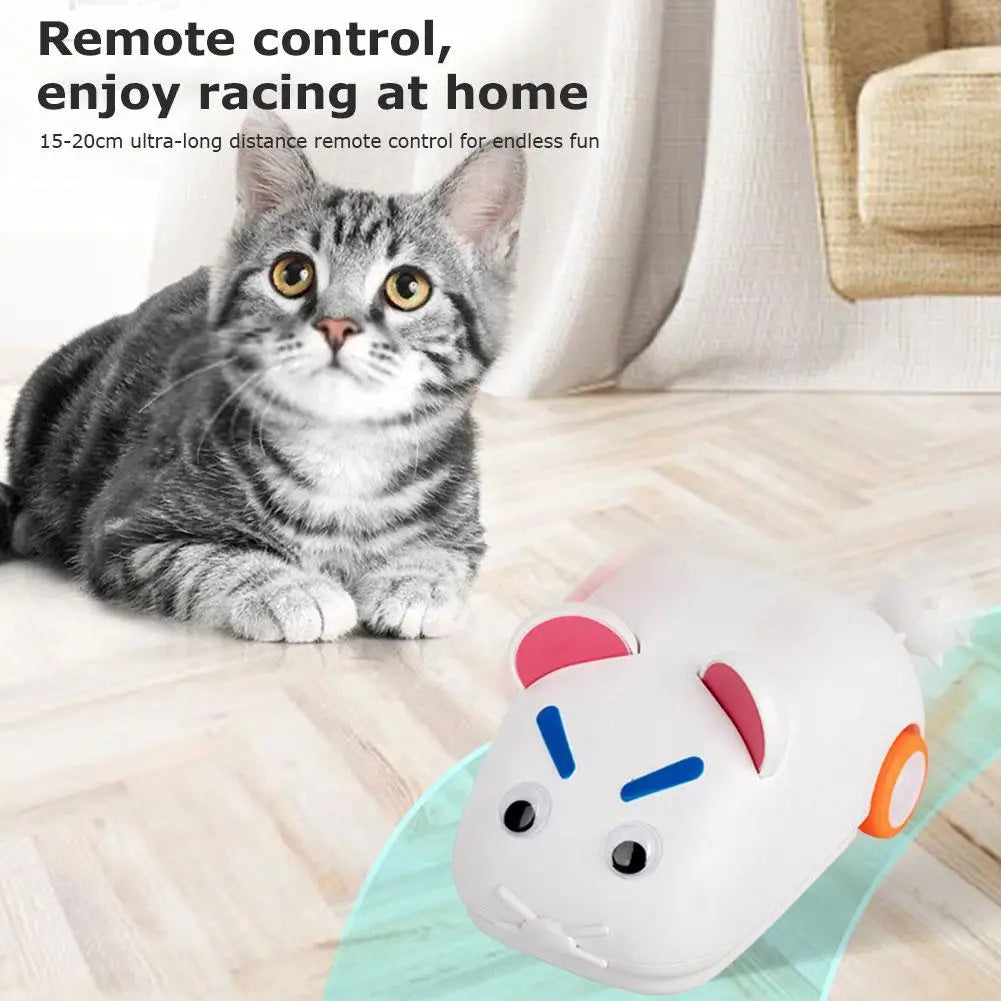 Electric Remote Control Mouse Interactive Cat Teasing Toy for Indoor Play