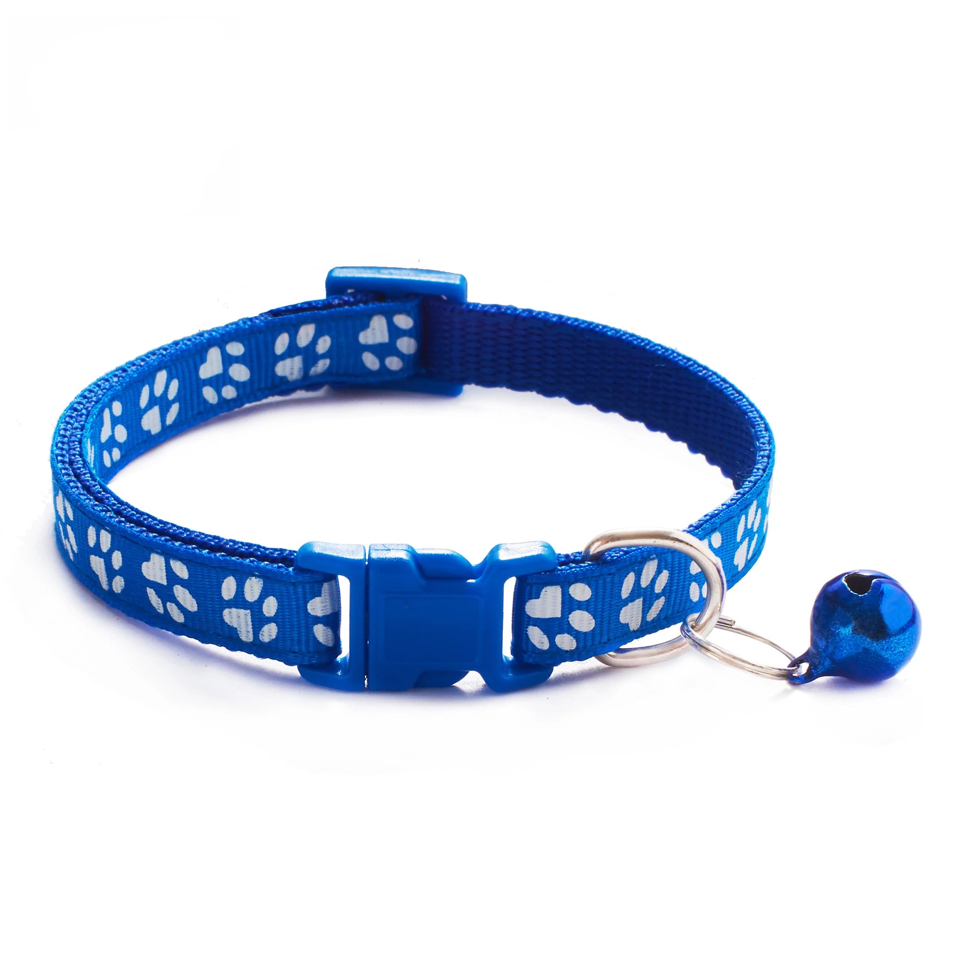 Colorful Pet Collar with Bell Adjustable Cartoon Footprint Design