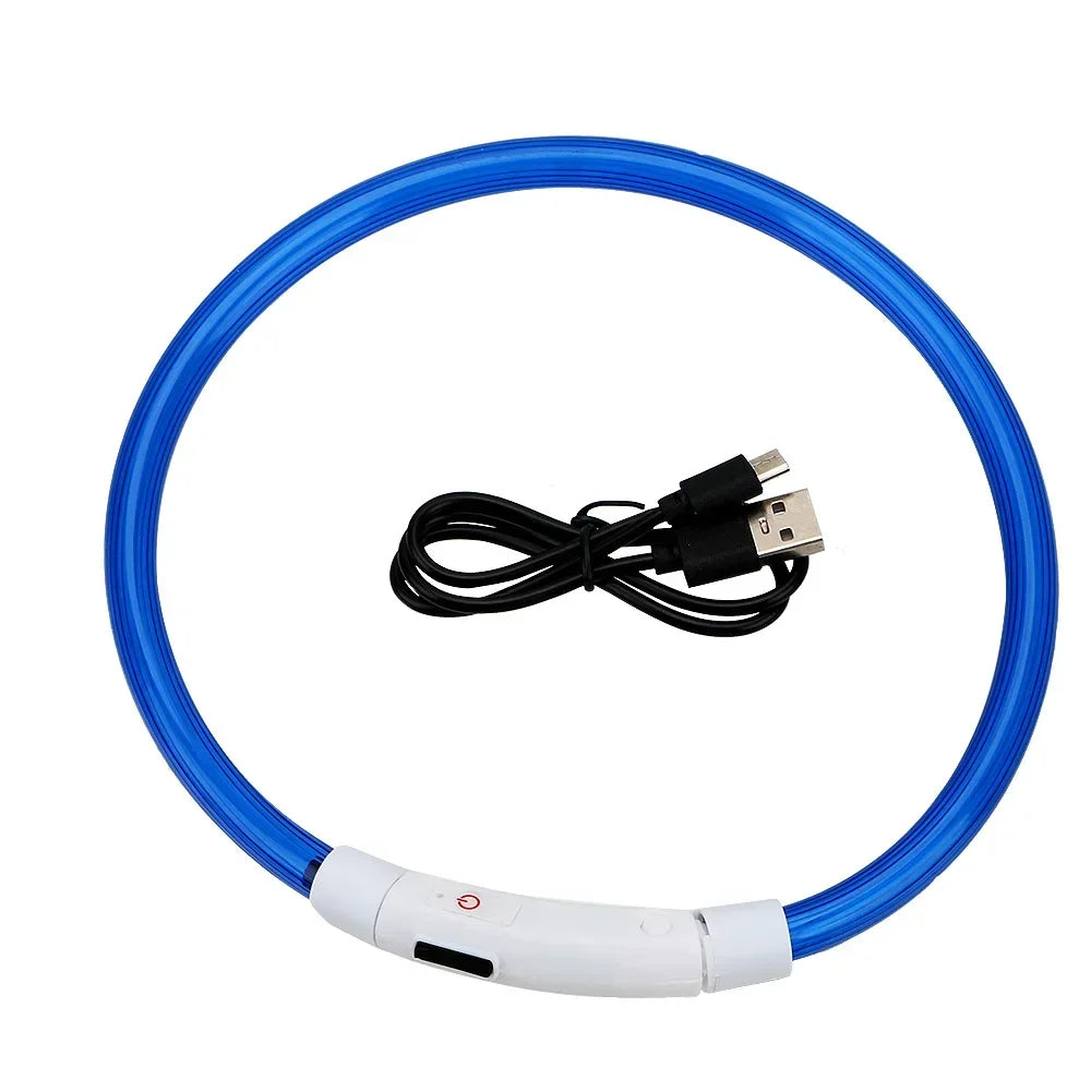 LED Light Dog Collar with Detachable USB Rechargeable Glowing Collar