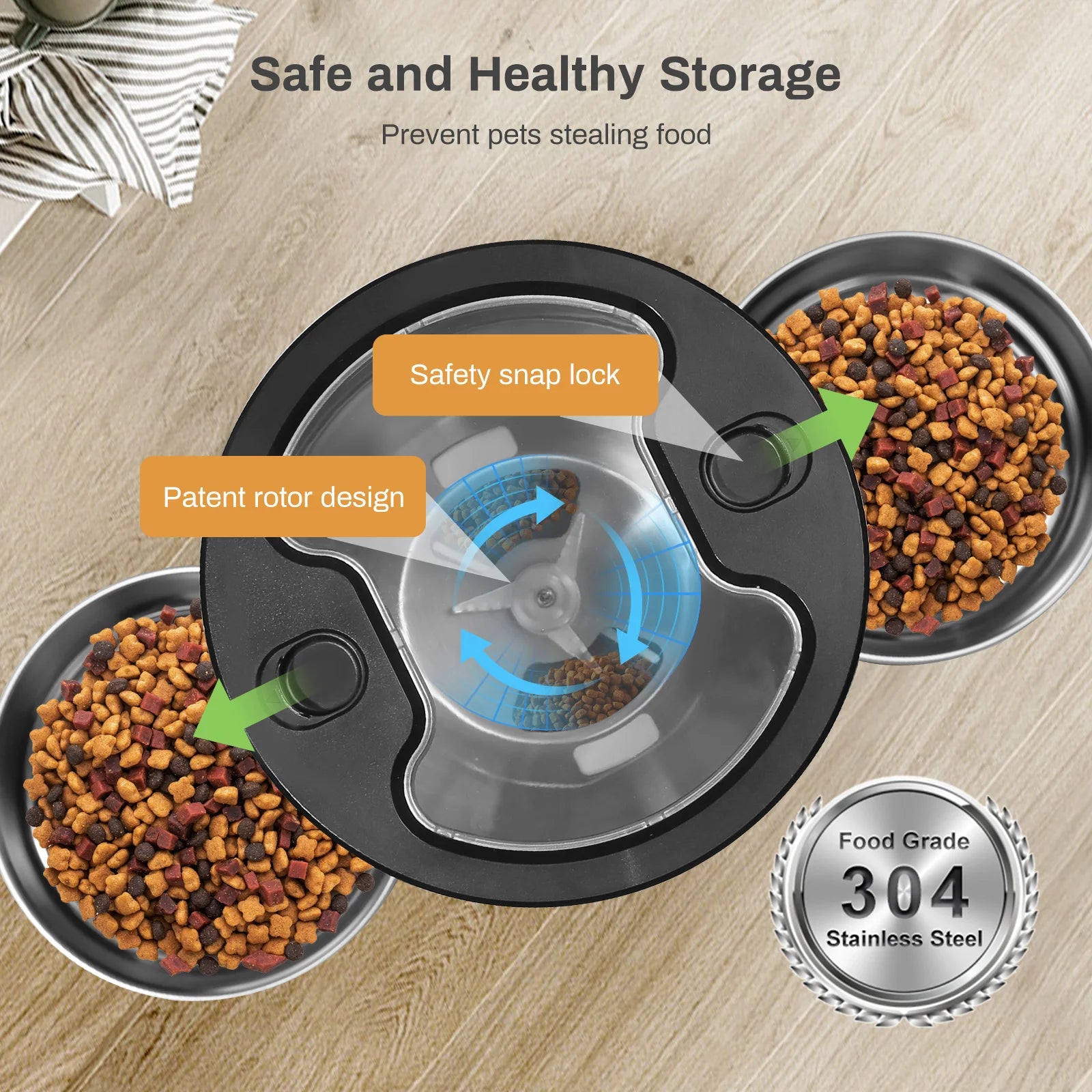 4L Smart Pet Feeder Auto Dispenser with Recording, Scheduled Feeding for 2 Pets