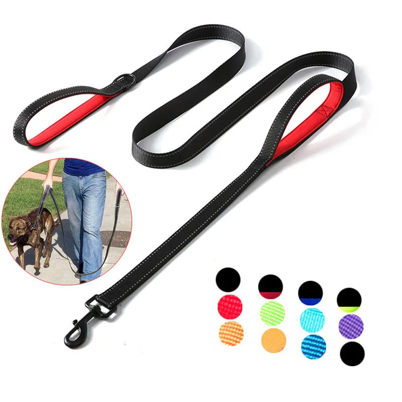 1.2m / 1.5m / 1.8m Double Handle Heavy-Duty Nylon Dog Leash