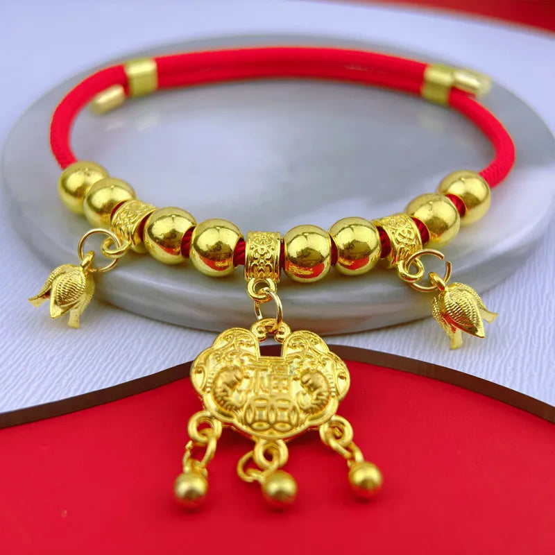 Classic Pet Necklace with Safety Lock Adjustable Red String Cat Collar