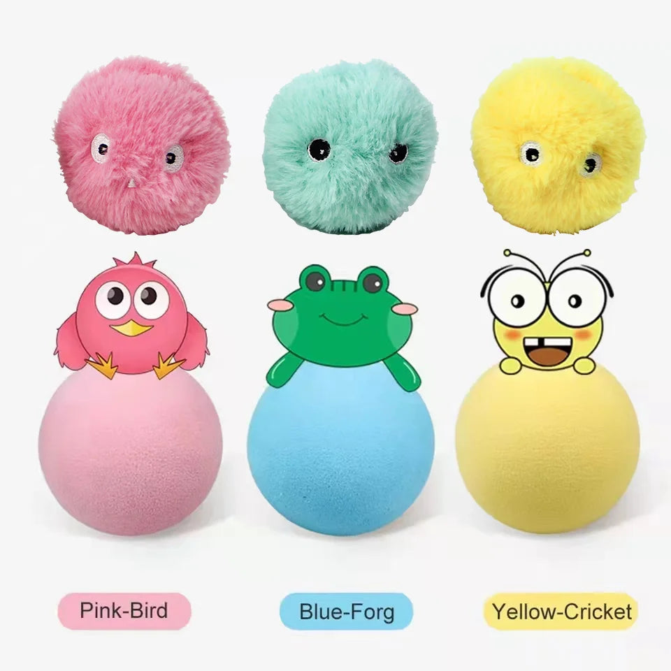 Electric Catnip Plush Ball Interactive Squeaky Toy for Kittens