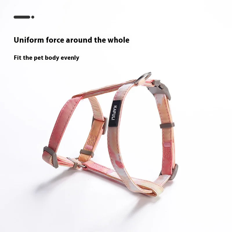 Adjustable Gradient Color Cat Leash and Harness Set