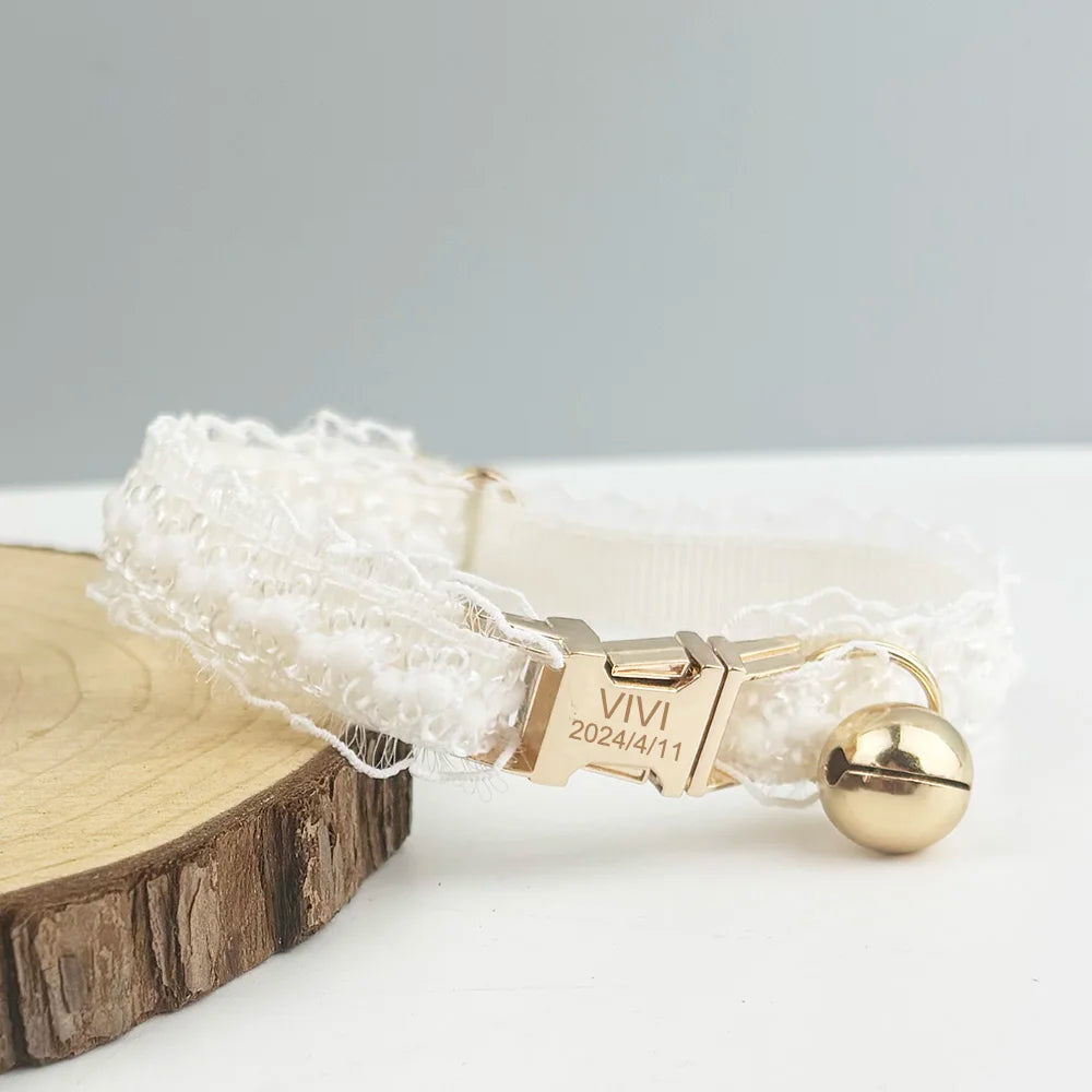 Adjustable Soft Personalized Lace Pet Collar