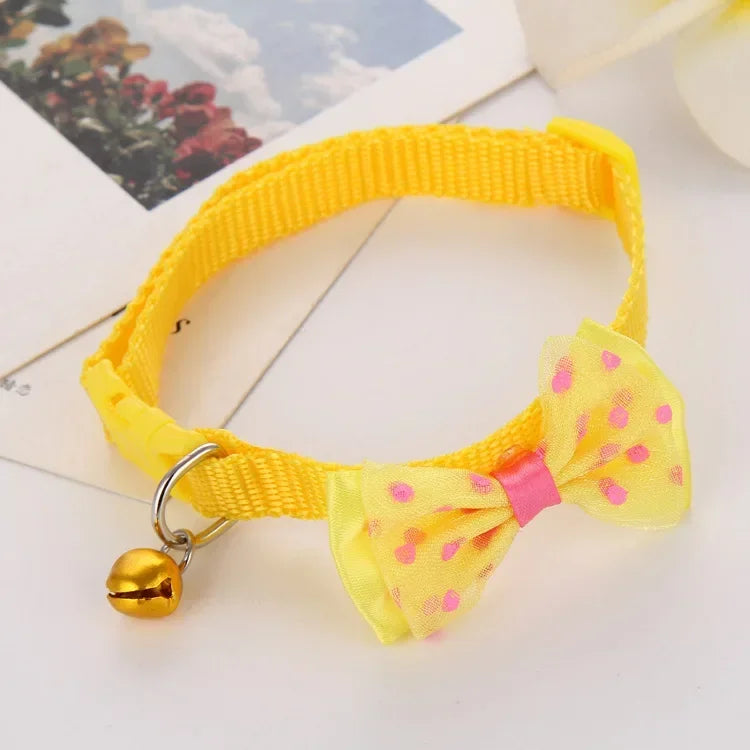 Adjustable Pet Collar with Cute Bow & Bell