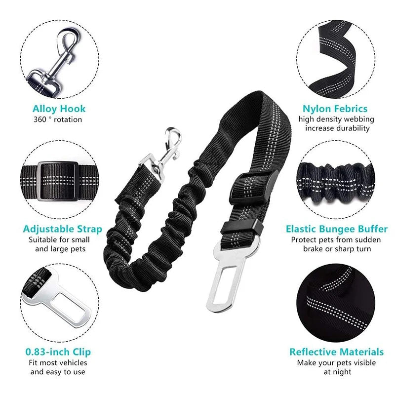 Retractable Cushion Adjustable Elastic Dog Safety Leash