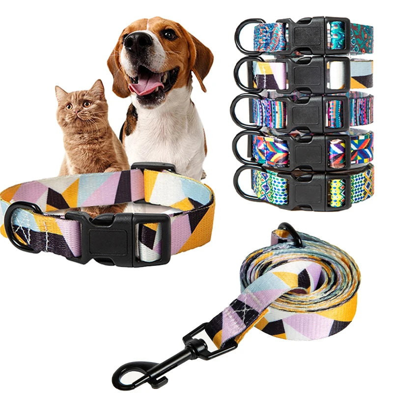 Adjustable Pet Walking Bohemian Style Dog & Cat Collar