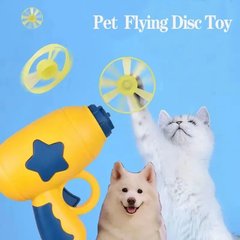 Interactive Cat Toy Mini Flying Disc Launcher for Chasing & Training