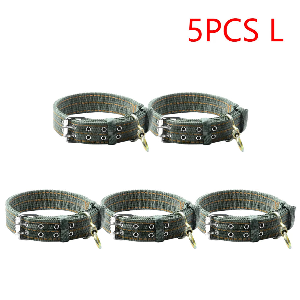 Heavy-Duty Army Green Double-Breasted Dog Collar